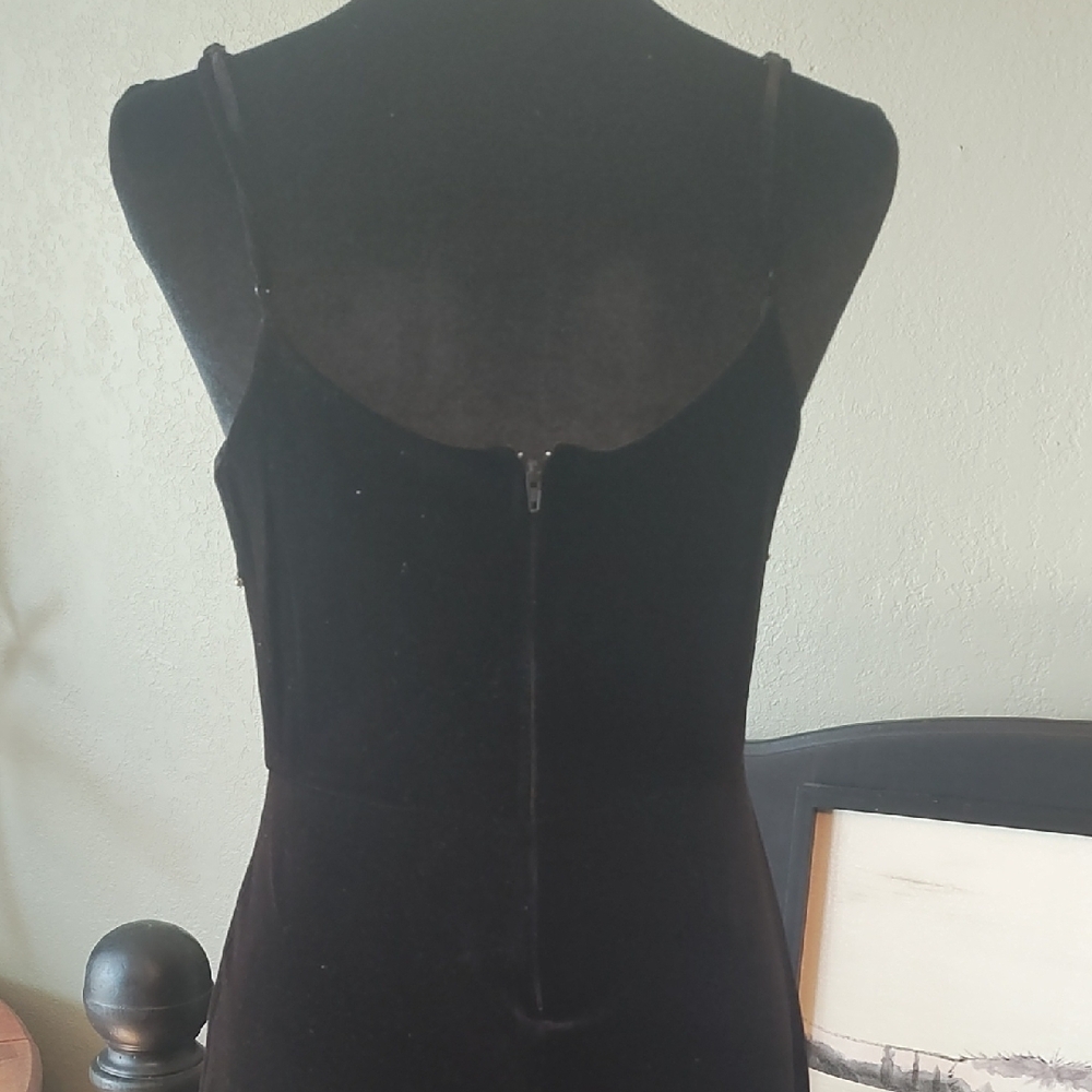 Black Maxi Formal with Silver Sequin Bow - Picture 4 of 4